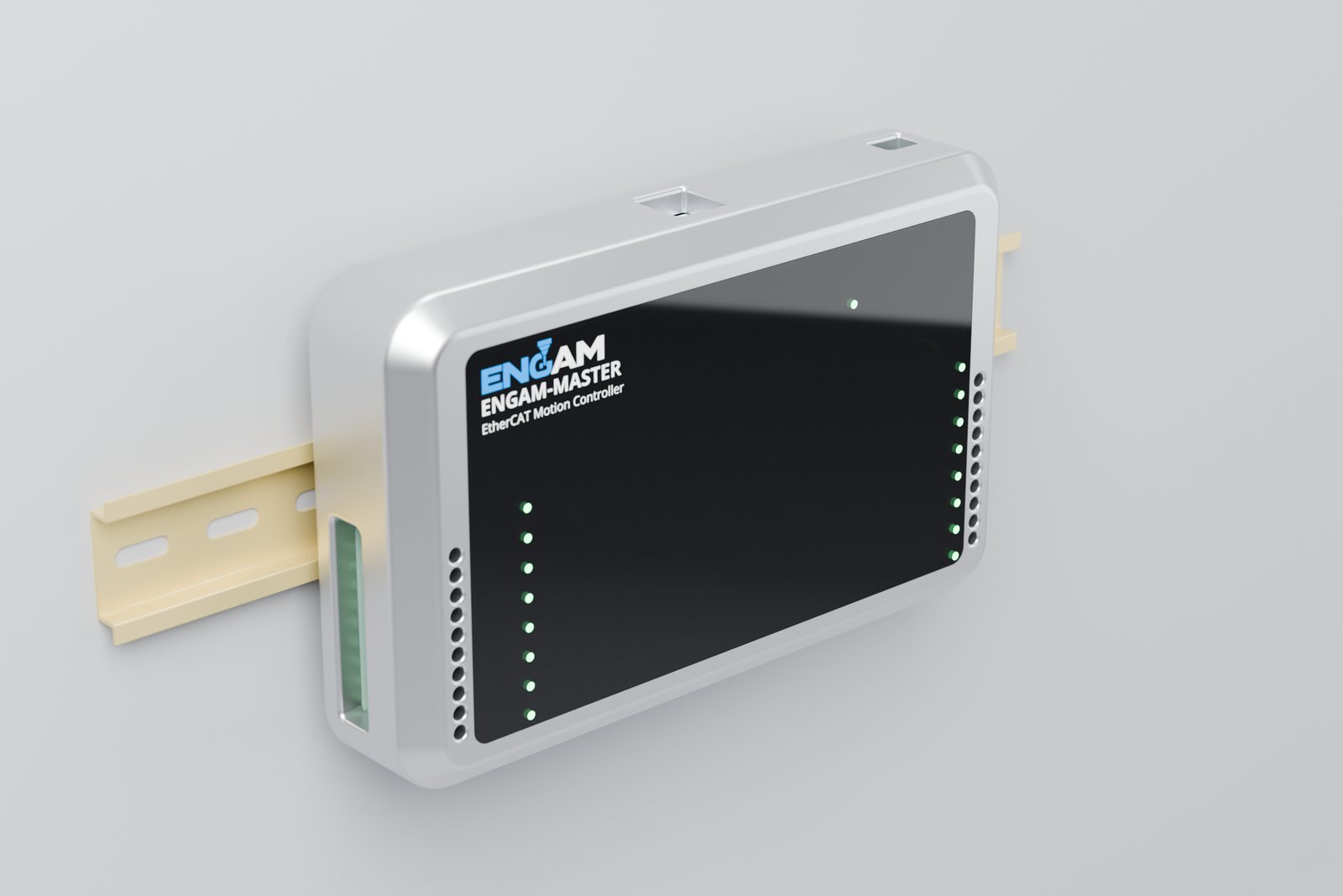 ENGAM-MASTER controller on a DIN rail